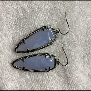 Kendra Scott Silver Skylar Earrings Lavender